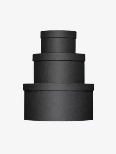 Set 3 Boîtes rondes carton Noir