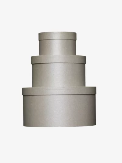 Set 3 Boîtes rondes carton argenté