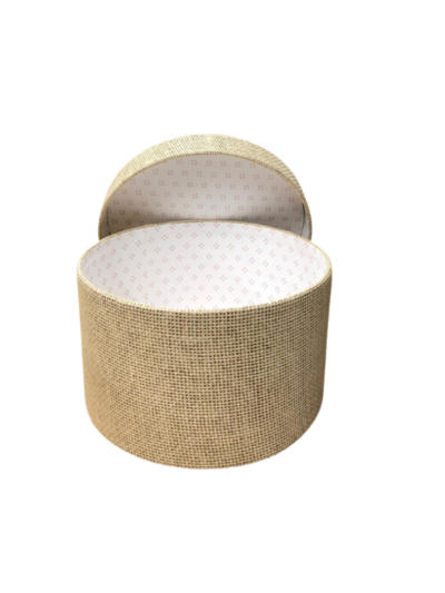 Boite à chapeau tissée beige  D22*H12 cm