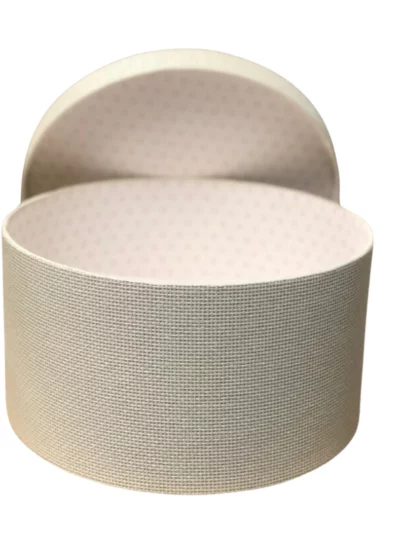 Boite à chapeau tissée blanche  D29*H15 cm