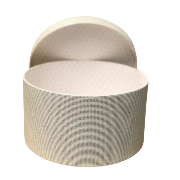Boite à chapeau tissée blanche  D29*H15 cm – Image 2