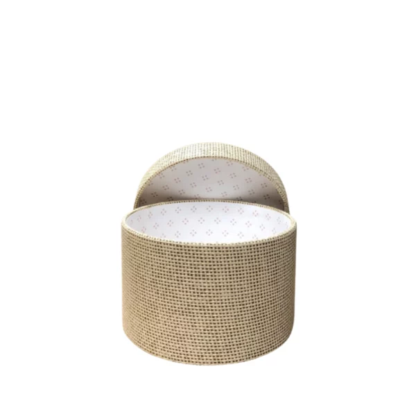 Boite à chapeau tissée beige  D15*H9 cm – Image 2