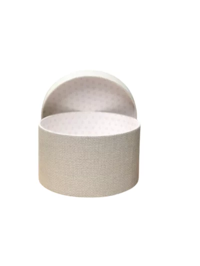 Boite à chapeau tissée blanche  D22*H12 cm