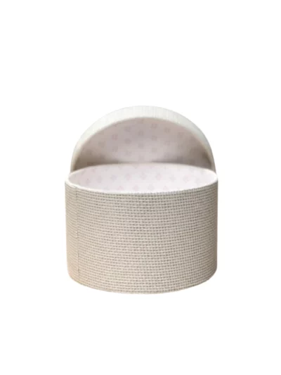 Boite à chapeau tissée blanche  D15*H9 cm