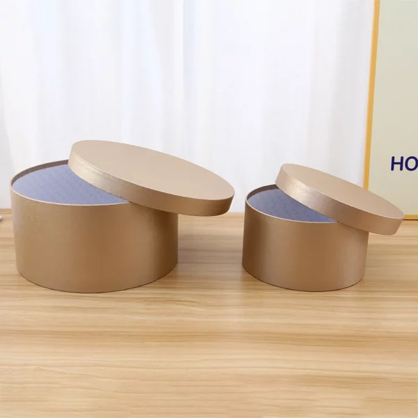 Set 3 Boîtes rondes carton Dorée – Image 5