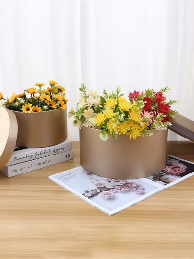 Set 3 Boîtes rondes carton Dorée