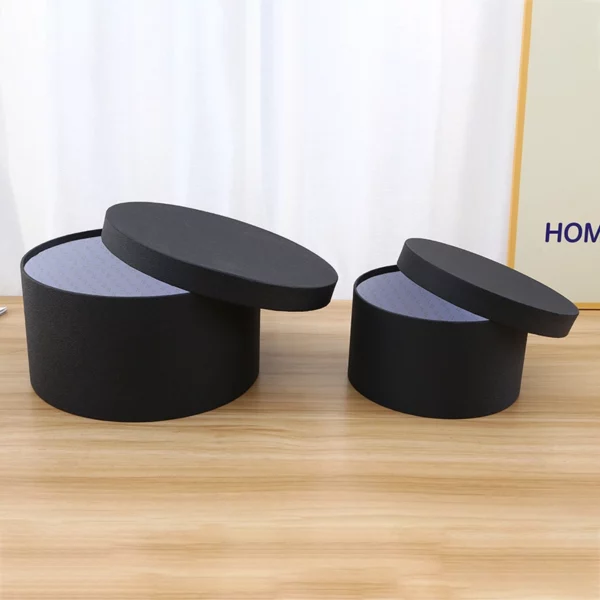 Set 3 Boîtes rondes carton Noir – Image 5