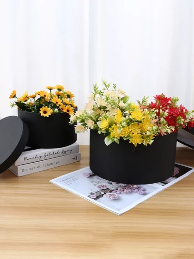 Set 3 Boîtes rondes carton Noir